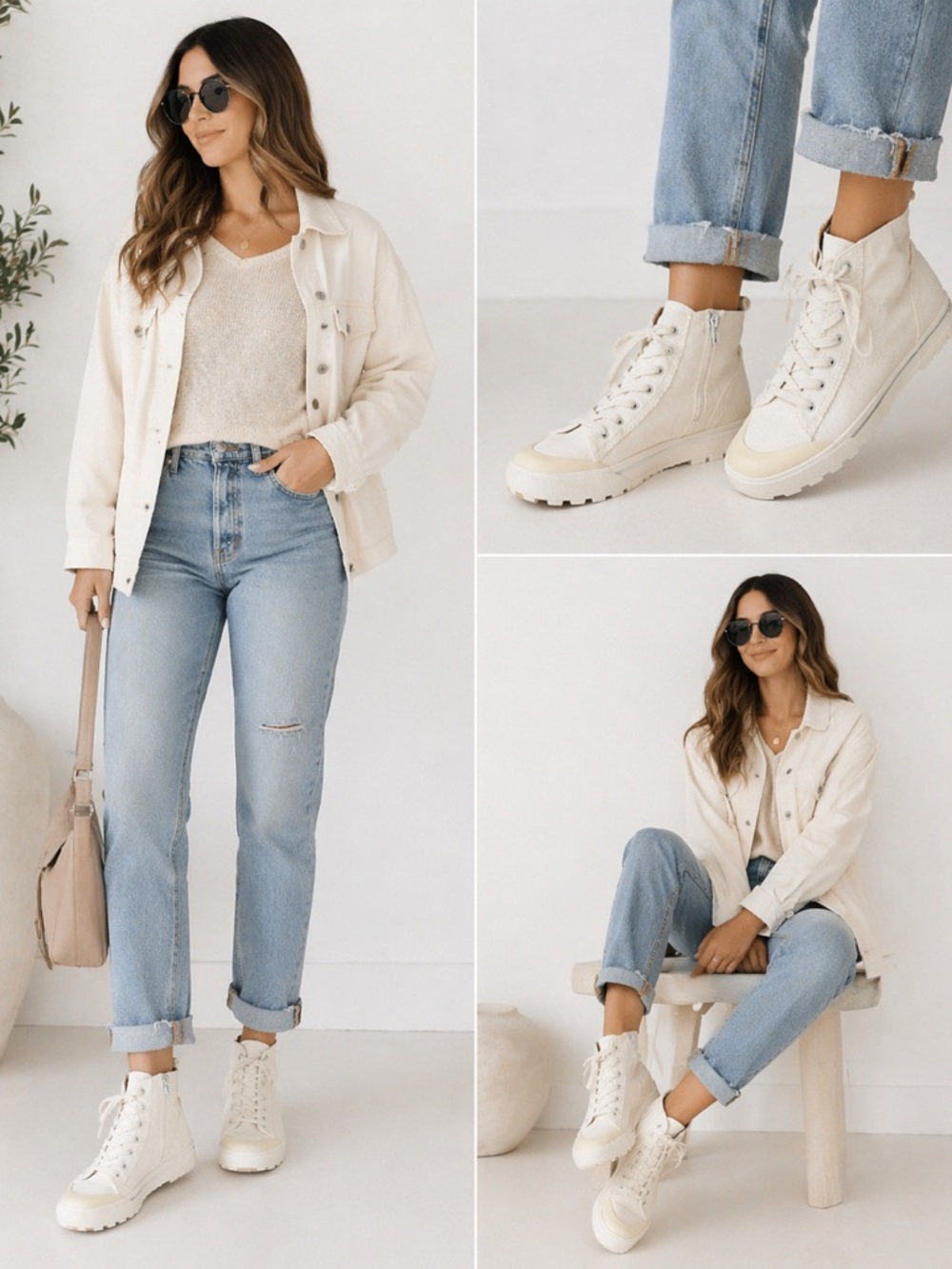 Lucky Brand Cream High Top Sneakers Canvas Zip Lace Up Casual Shoes